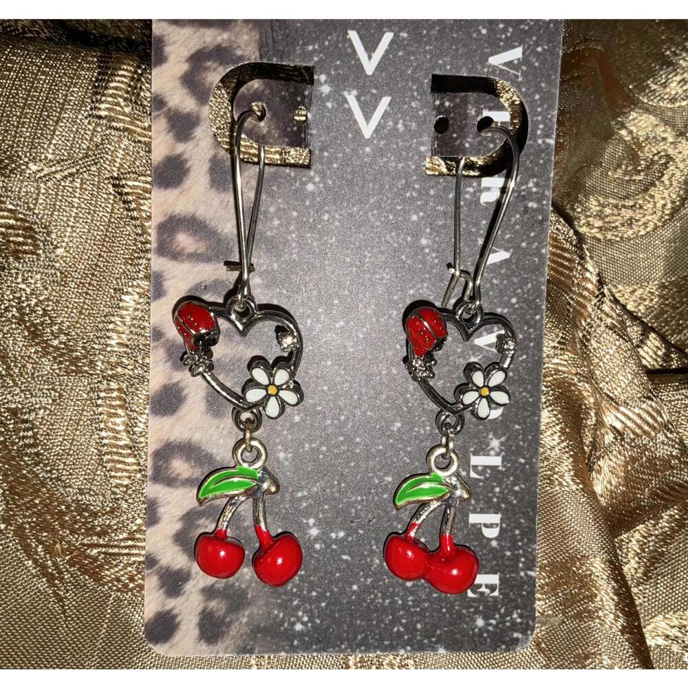 Cherry Bug Earrings
